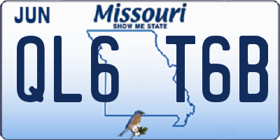 MO license plate QL6T6B