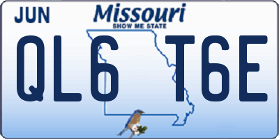 MO license plate QL6T6E