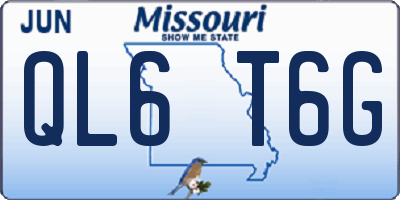 MO license plate QL6T6G