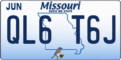 MO license plate QL6T6J