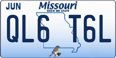 MO license plate QL6T6L