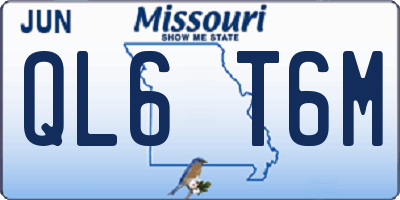 MO license plate QL6T6M
