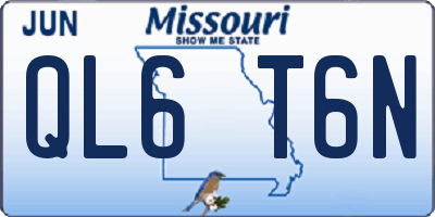 MO license plate QL6T6N