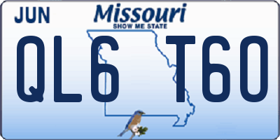 MO license plate QL6T6O
