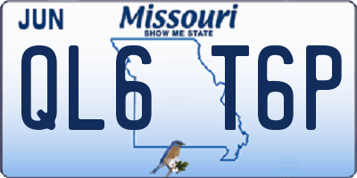 MO license plate QL6T6P