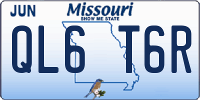 MO license plate QL6T6R