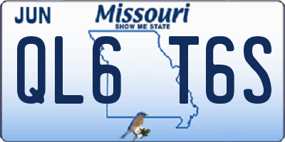 MO license plate QL6T6S