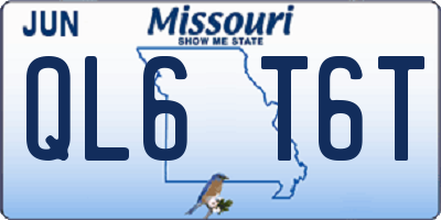 MO license plate QL6T6T