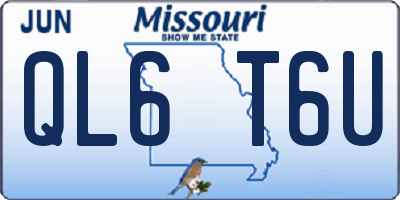 MO license plate QL6T6U