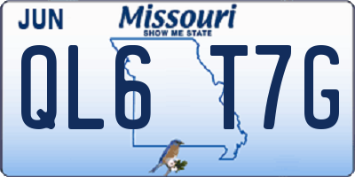 MO license plate QL6T7G