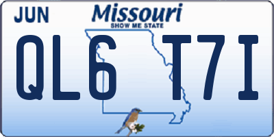 MO license plate QL6T7I