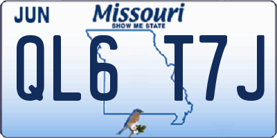 MO license plate QL6T7J