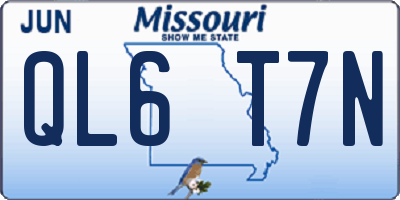 MO license plate QL6T7N