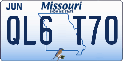 MO license plate QL6T7O