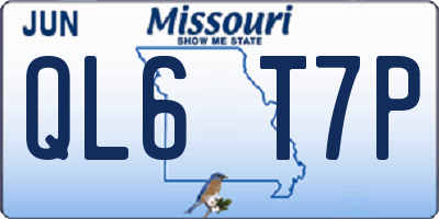MO license plate QL6T7P