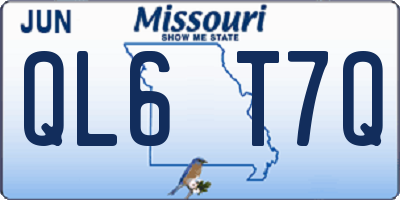 MO license plate QL6T7Q