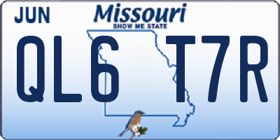 MO license plate QL6T7R