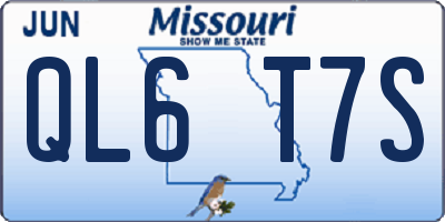 MO license plate QL6T7S