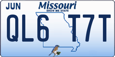 MO license plate QL6T7T