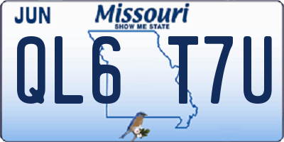 MO license plate QL6T7U