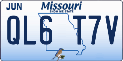 MO license plate QL6T7V