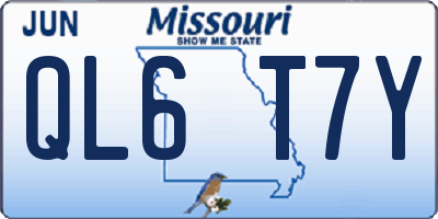 MO license plate QL6T7Y