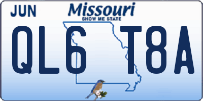 MO license plate QL6T8A