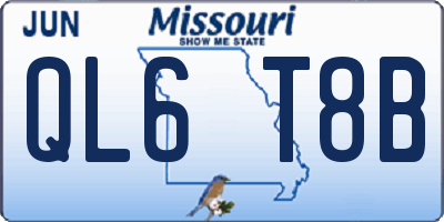 MO license plate QL6T8B