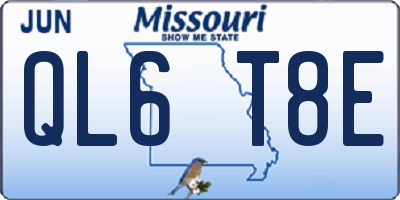 MO license plate QL6T8E