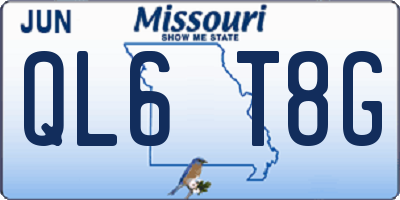 MO license plate QL6T8G