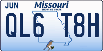 MO license plate QL6T8H