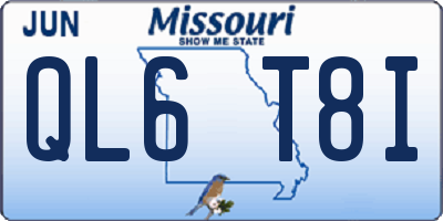 MO license plate QL6T8I