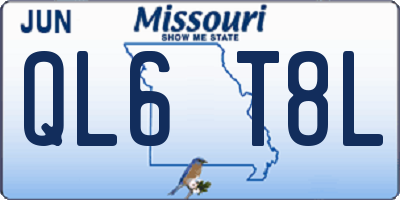MO license plate QL6T8L
