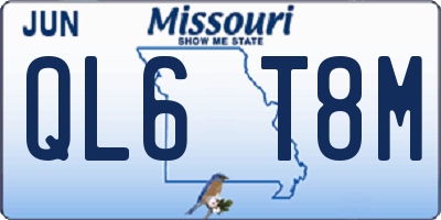 MO license plate QL6T8M