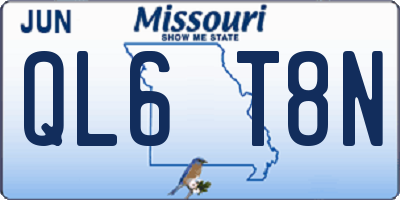 MO license plate QL6T8N