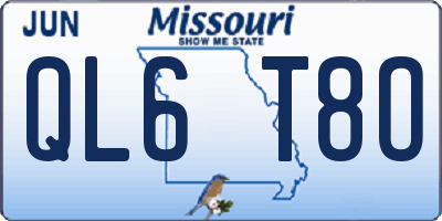 MO license plate QL6T8O
