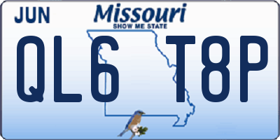 MO license plate QL6T8P