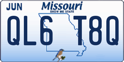 MO license plate QL6T8Q