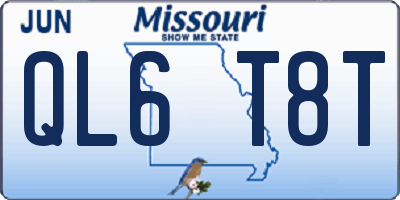 MO license plate QL6T8T
