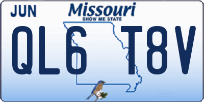 MO license plate QL6T8V