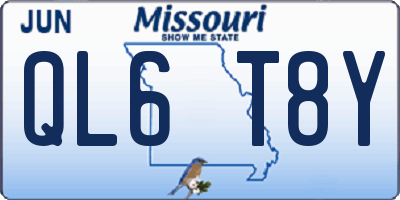MO license plate QL6T8Y