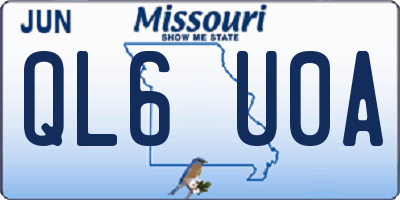 MO license plate QL6U0A