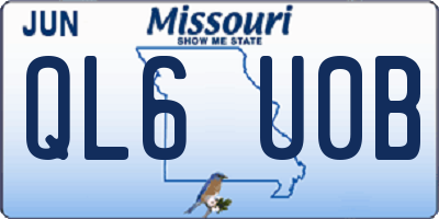 MO license plate QL6U0B