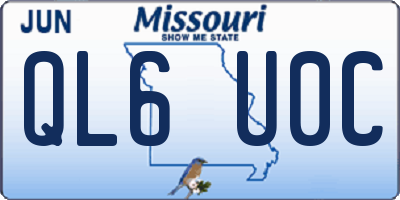 MO license plate QL6U0C