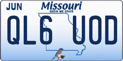 MO license plate QL6U0D