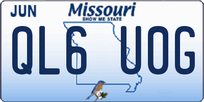MO license plate QL6U0G