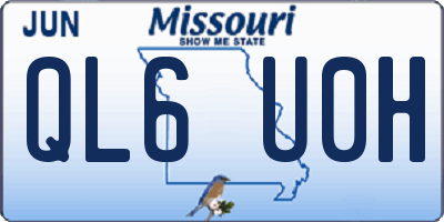 MO license plate QL6U0H