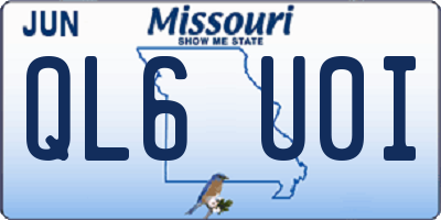 MO license plate QL6U0I