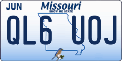 MO license plate QL6U0J