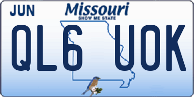 MO license plate QL6U0K